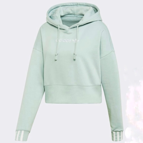 New Adidas Oversized Cropped Hoodie - Picture 7 of 8